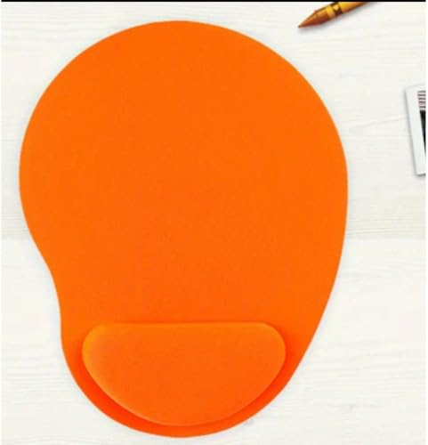 Genérico Alfombrilla De Ratón con Base Acolchada para Muñeca Ergonómica Antideslizante Suave para PC Y Laptop Material De Goma Cómodo Y Duradero (Naranja)