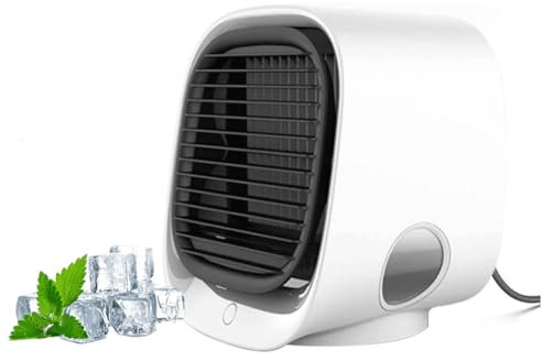 Ozzi Cool Artic Blast, Vital Breeze Ac, Upgrade Vital Breeze, Tragbar Luftkühler mit Verdunstungskühlung, Mini Klimaanlage 3 Geschwindigkeitsstufen mit LED, Leise Klimaanlage Mobil Klimagerät (Weiß)