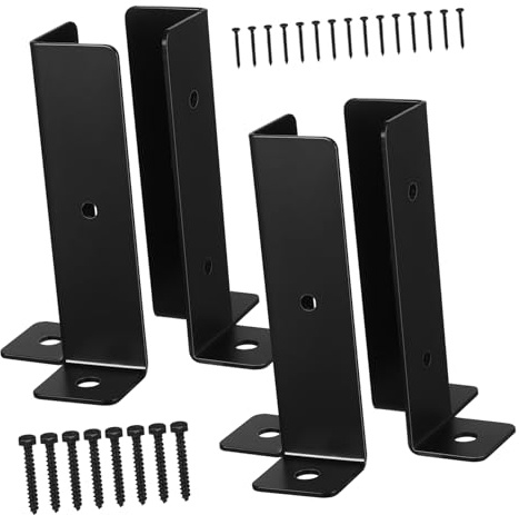 NOLITOY 4pezzi Staffa Base Pergola Kit in Ferro Per Ancoraggio Pali Recinzione e Supporto Solido Post Esterni Patio Deck
