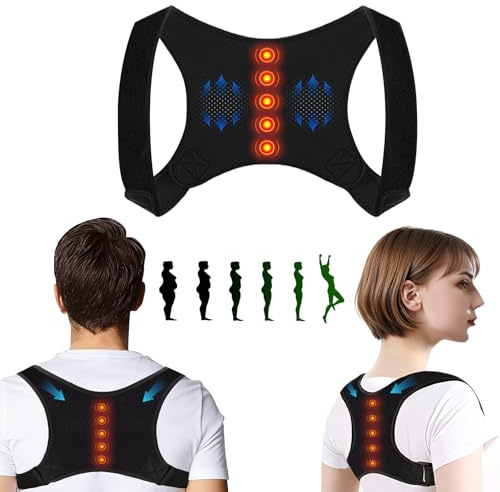 Correttore Posturale Uomini Donne con Magneti, Correttore Posturale Spalle Schiena Comodo Traspirante Postura Schiena Uomo Donna per Spalla Schiena Prevenzione Dolore Correzione Della Postura (S-M)