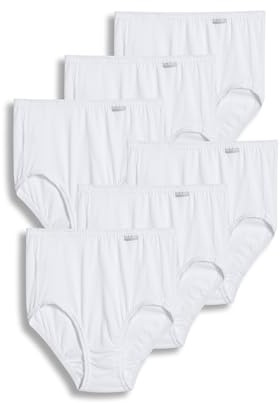 Jockey Women's Underwear Plus Size Elance Brief - 6 Pack, White, 8