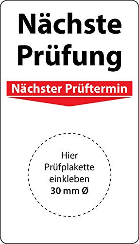 Grundläggande plakett Nästa testning, 100 stycken, 70 x 40 mm, vinylfolie, självhäftande, grundetikett för testplaketter