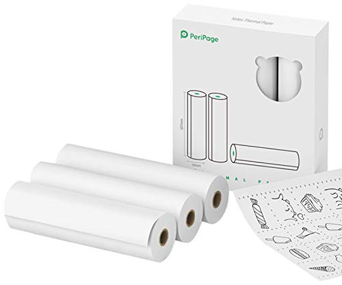 Rollo De Papel Térmico,Peripage 107 X 30 Mm Notas Rollo De Papel Térmico Sin Bpa No Adhesivo Papel De Impresión De Recibos Impermeable A Prueba De Aceite A Prueba De Fricción Para Peripage A9 Max / A9