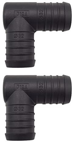 2 x YOU.S Original Schlauchverbinder Zwischenstück RGV Ø 32x32 mm 90° Winkel - L Form