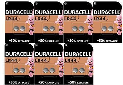 14X Duracell LR44 A76 V13GA 76A (7 Blister Da 2 batterie) 14 Pile