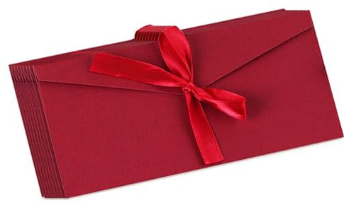 10 Stück Vintage Briefumschläge mit Schleife 22 x 11cm Kraftpapier Schön Umschläge Lang für Hochzeit Einladungskarten Nachricht Karte Party Geburtstag Weihnachten Festival Geschenk Karten