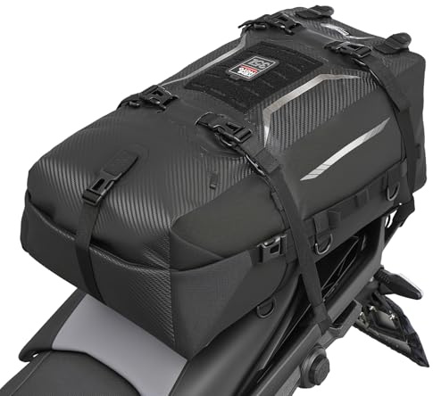KEMIMOTO Motorcycle Tail Bag 35L Totally Waterproof Backpack Motor Saddle Pannier Bag Rear Rack Trunk Travel Luggage for Adventure Sport Street