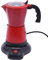 Vielrosse Cafetière à expresso électrique, 480 W, avec base, 1 à 6 tasses, base rotative à 360 °, arrêt automatique, pour la maison, le bureau, les voyages (rouge)