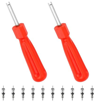 FuzlPnag 10 PCS Ventileinsätzen mit 2 Ventileinsatzentferner, Ventilkernwerkzeug? Ventilkern-Entferner ?für Auto Fahrrad LKW Ersatzreifen