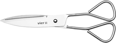VIER - Ciseaux de cuisine inoxydables de 17,5 cm de long (6,89 po). Multifonctionnels, pour couper la viande, la volaille, les herbes, etc. en plus des usages domestiques.