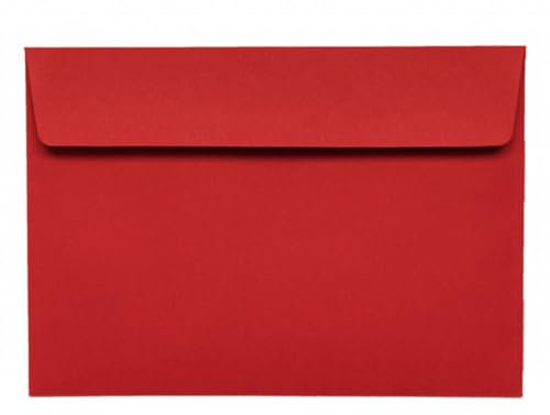 Kuvertwelt Briefumschläge DIN C6 (162x114mm) - Haftklebend - Hochwertige Umschläge in verschiedenen Stückzahlen 25 Stück Briefumschläge DIN C6 haftklebend Rot