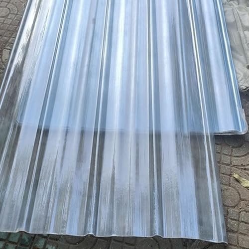 Planchas Transparentes Tejados,1.5mm Hojas De Techo Corrugado,2-3-5-6-8-10pcs Placa Ondulada FRP Para Exteriores,Chapas Perfiladas Techo,Panel Para Tejado Transparente (0.9×1.2m/35×47in,5pcs)