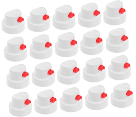 LALAFINA Buses de Peinture Aérosol en Plastique Blanc pour Bombe Peinture, Lot de 20 Pièces Valve Mâle 4mm, Application Lisse et Contrôle Précis pour Réparation Automobile et Rénovation