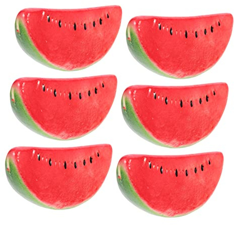BESTYASH Fette Di Anguria Finte Realistiche in Schiuma Set Da 6 Pezzi, Decorazione Frutta Finta Riutilizzabile Per Fotografia e Allestimenti Casa, Accessori Didattici Scuola Materna