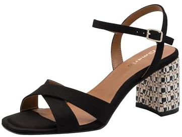 Tamaris Donna sandalo con tacco a blocco nero 38 EU
