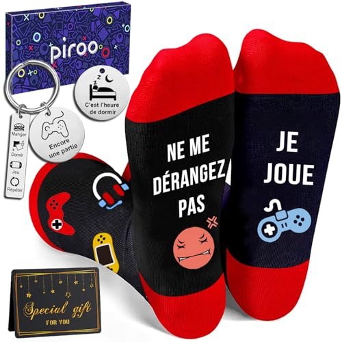 Chaussettes Drôles Homme Chaussettes Rigolote Chaussette Jeu Amusantes Fantaisie Cadeaux Nouveauté pour Homme Cadeau Noël Papa Amie Famille Fête des Pères