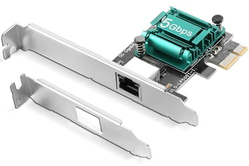 YEELIYA 5Gb PCIe Network Card,PCIe to 5Gb Ethernet Card NIC with Extra Low-Profile Bracket,PCI Express Network Adapter for PC Windows 11/10/8.1/8/7, Win Server 2022/2019/2016,Linux