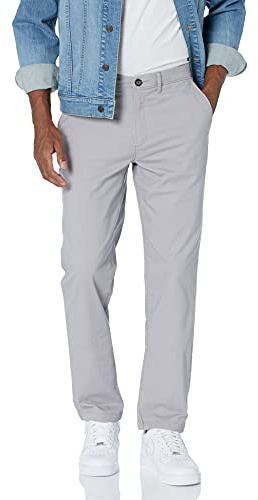 Amazon Essentials Herr Skinny-Fit Casual Stretch Chino-byxa, ljusgrå, 36 B x 32 L