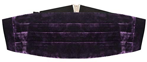 Purple Crushed Velvet Cummerbund