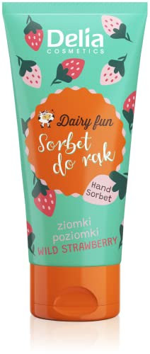 Delia Cosmetics - Dairy Fun - Sorbetto per le Mani - Fragola Selvatica - Idrata, Nutre, Rassoda, Rigenera - Profumo Intenso - Pelle Profumata e Liscia - Estratti Naturali - 50g
