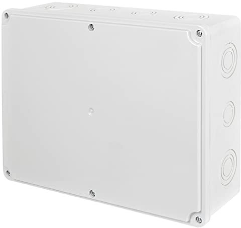 ADELID Abzweigkasten Abzweigdose Installationsgehäuse Aufputz IP65 Spritwasser- & Staubschutz 280x210x74mm Hellgrau RAL7035