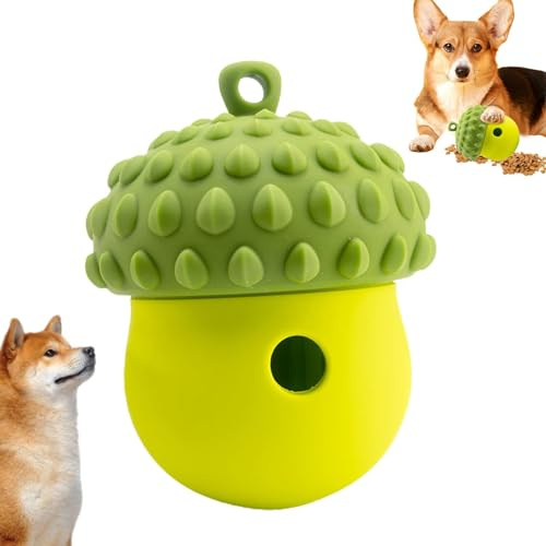Balle de nourriture pour chien – Distributeur de nourriture pour chien | Balle en silicone en forme de gland pour chien – Balle interactive pour animal domestique – Balle de nourriture qui fuit pour
