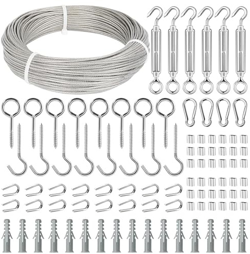 TooTaci 2mm Wire Rope Kit, Garden Wire/Fence Wire for Climbing Plants