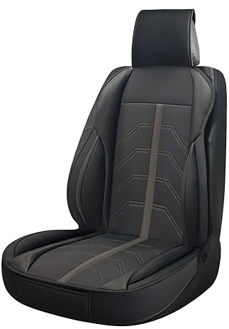 S SUMEX Respaldo de Asiento para Coche Modelo Potenza Color Negro y Gris Funda Deportiva Universal Impermeable de Piel Sintetica