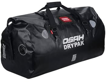 Greanthour wasserdichte Motorradtasche Gepäckrolle Motorrad Hecktasche Satteltasche großer Stauraum geeignet für Motorrad Radfahren Camping Wassersport-Schwarz 60L