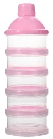 Dosatore per latte, dispenser per latte in polvere portatile con 5 scomparti scatole impilabili adatto per snack, latte in polvere, snack