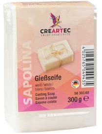 CREARTEC Savon à couler - Savon à fabriquer soi-même - Couleur : blanc pur - Quantité : 300 g - Mousse crémeuse - Végétalien - Fabriqué en Allemagne