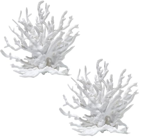 MUYAPAY 2 Pièces Simulation Corail Decoration Aquarium Poissons, Cachette Artificielle Plante Aquarium pour Animaux de Compagnie Jouer et se Reposer pour des Terrariums Marins d'eau Douce