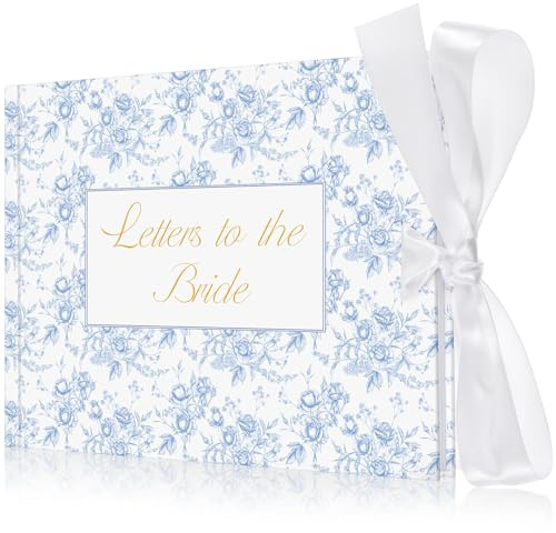 Humyoun 8.5 x 7 Inch Wedding Guest Book Letters to the Bride Scrapbook Wedding Memory Book Bridal DIY Blank Paper Scrapbook Photo Album Guest Sign (Blue,Classic)