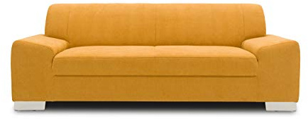 DOMO. collection Divano Alisson, 3 posti, set da 3 pezzi, 199 x 83 x 75 cm (larghezza x profondità x altezza), colore: giallo