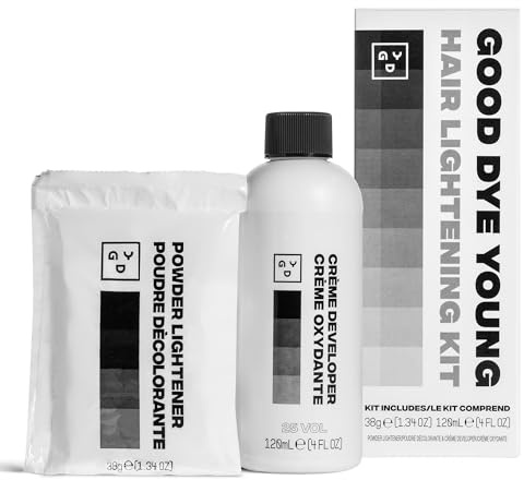 Good Dye Young Hair Lightener Kit with Dust Free Powder Lightener and 25 Volume Developer - Moisturizing Bleaching Kit - Vegan Hair Bleach (4 oz.)
