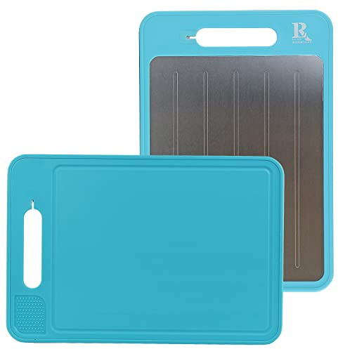 Reston Lloyd Multiple Function Cutting Board with Defrosting Tray, Zester & Knife Sharpner, Turquoise