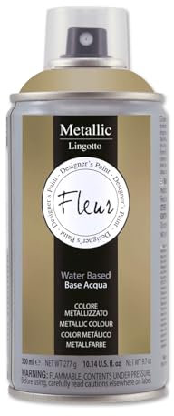 FLEUR DESIGNER'S PAINT | Spray Metallizzato a Base d'Acqua con Altissimo Contenuto di Pigmenti, Fleur Metallic Spray F92, Colore Lingotto, Formato 300 ml