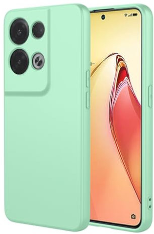 SEAHAI Case for OPPO Reno 8 Pro 5G (Reno8 Pro 5G), Ultra Thin Silky-Soft Touch Liquid Silicone Phone Cover with Shockproof Airbag Design, Premium TPU Bumper Fashion Case - Light Green