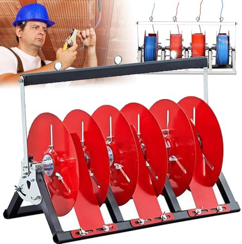 Trådrullhållare, överlägsen styrka tråd-/kabeldispenser - Hållare Kabelupprullare Kommersiell industriell ståltrådshållare Dispenser för kabelupprullare,51x28x38cm