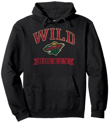 Minnesota Wild Vintage Hockey Black Officially Licensed Pullover Hoodie