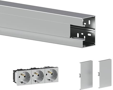 Kit de goulotte d'installation MBR 65x100/45, PVC, 65x100x600, alu