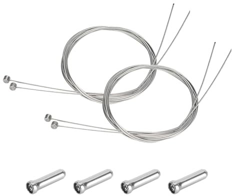 Ginddy 4-teiliges Fahrrad Bremszug-Set, Mountainbike Bremsseil Innenzug, Fahrrad Bremszug-Ersatz, Silber, Stahl