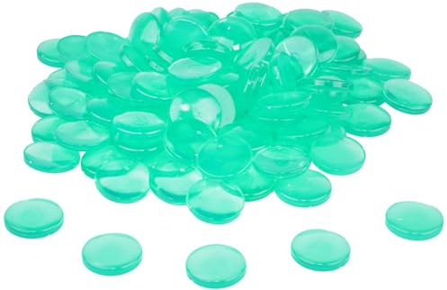 WISSNER® 100 Muggelsteine ø 20 mm, Grüne Nuggets aus RE-Plastic, Bruchsicher & Robust, zum Basteln, Lernen und Dekorieren