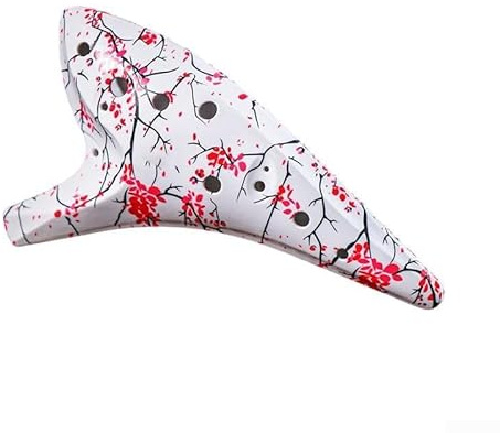 DAZZLEEX Ocarina Alto Do en céramique 12 trous 12 trous, instrument de musique à vent finition lisse en résine avec sac de protection, parfait pour tout amateur de musique (fleur)