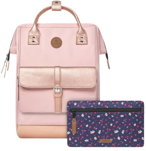 CABAIA - Sac à Dos Adventurer Queretaro - Maxi 23L - Déperlant - Compartiment Ordinateur Portable 15 - 2 Poches - Certifié Vegan - Sac Voyage, Affaires, École pour Homme et Femme - Rose