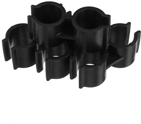 HEALEEP Double Pipe Clamp Connection Clip Broom and Dustpan Connector Pipe Clamp for 0.70-0.80 inch Tubes Installation 4 pack Cleaning Tool Organizer