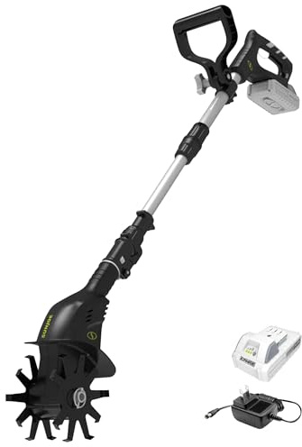 Sun Joe Cordless Garden Claw Tiller & Cultivator with 4-Tine Steel Blades, Battery & Charger, 3.6 Inch, 24V, 150W Motor - Heavy-Duty Tilling Machine for Lawn, Yard, and Gardening Care, 24V-CTLR-LTE