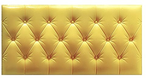Pannelli murali autoadesivi in schiuma anticollisione, 27,5x13,7 PU, carta da parati con cuscino morbido per rivestimenti murali, testiere del letto per camerette dei bambini (colore: giallo, dime