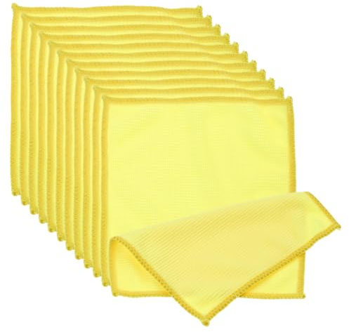 PATIKIL Paño Limpieza para Gafas 5.91 x 5.91, 12 Pcs Paños Microfibra para Limpiar Gafas Suaves Y Absorbentes para Lentes Cámara Pantallas Gafas Teléfonos Dispositivos, Amarillo