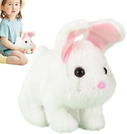 Les Animaux de Compagnie Électroniques,Lapin Éducatif Qui Marche et Émet des Sons - Un Jouet Lapin Électronique - pour Garçons, Filles, Anniversaire, Pâques et Noël